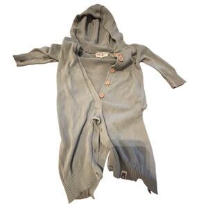 Rabbit + Bear 100% Organic Cotton Knit Bear Ears Hooded Romper 0-3 Months